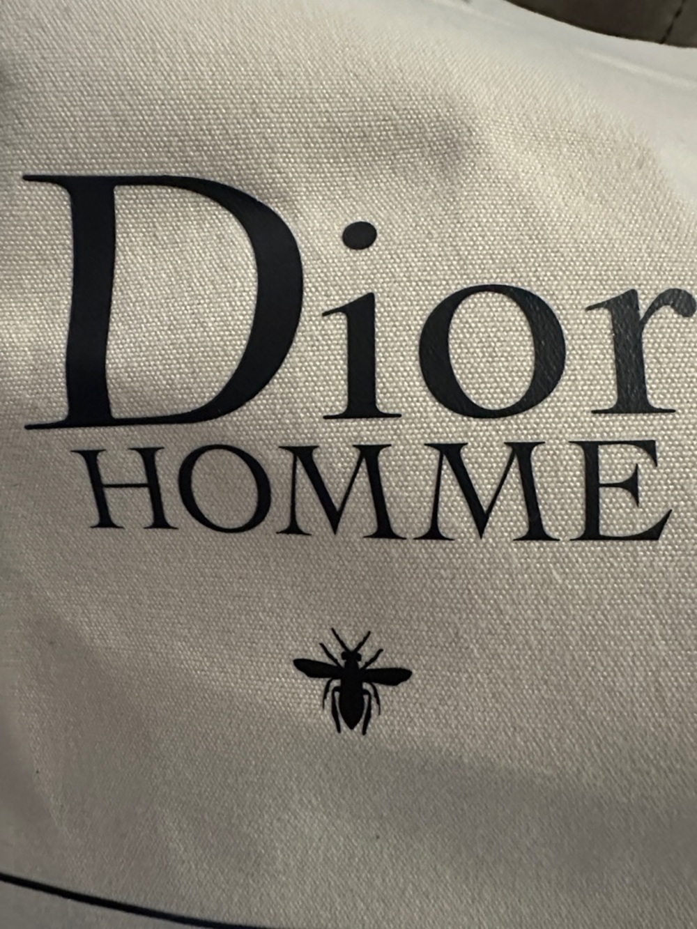 Dior Homme off White Canvas Logo Tote with Black Print - Picture 4 of 4